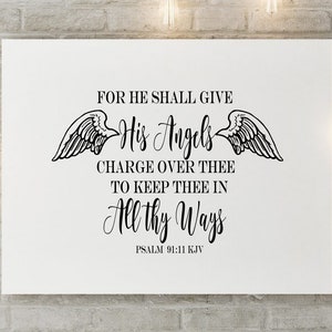 Psalm 91:11 Clipart SVG PNG AI Hochwertige inspirierende Schrift für seine Engel Kwg kommerzielle Nutzung