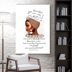 Sprüche 31:30 11x17 8x10 Wand Kunst Poster Schwarze Frau Schöne Afrikanische Inspirierende Schrift Wall Art Printable Download