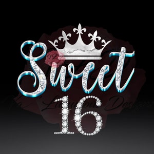 Sweet 16  Crown Diamond Glam Birthday