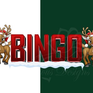 Palabra De Imágenes Prediseñadas De Reno De Bingo De Navidad