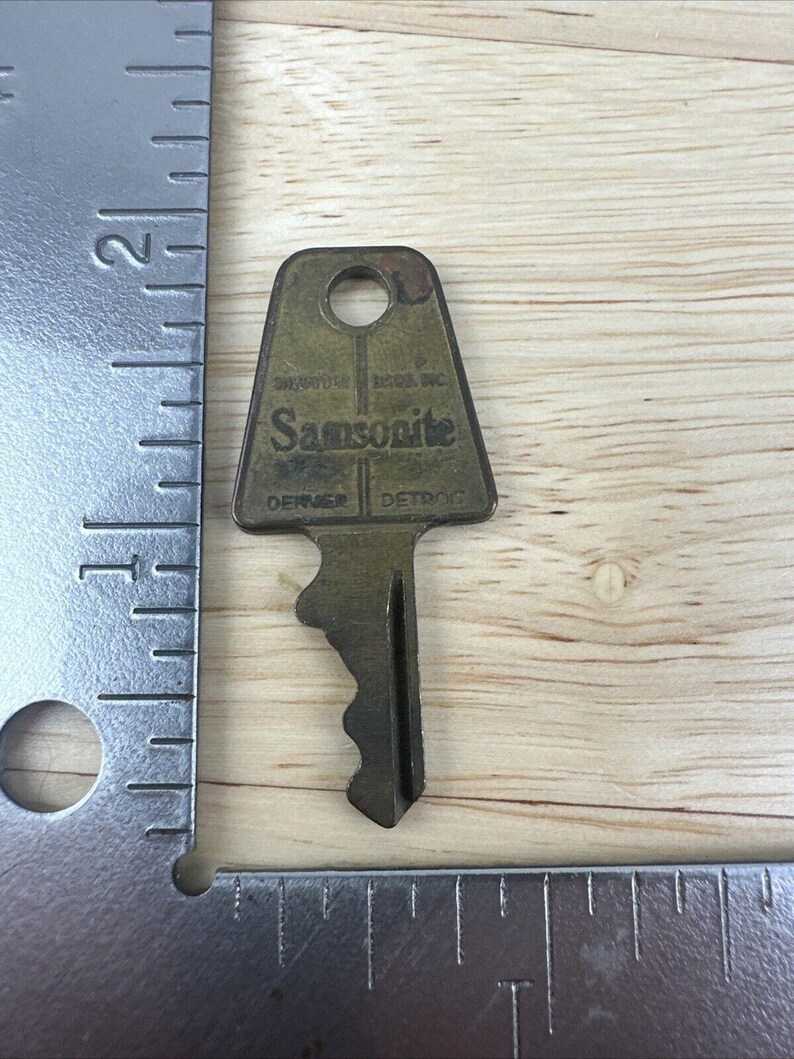 Vintage Brass Shwayder Bros Samsonite Denver Detroit USA Luggage Key 94 Bild 1
