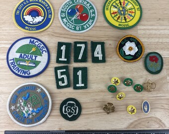 Girl Scout Mixed Lot Vintage Patches And Lapel Pins MCGSC Michigan Events