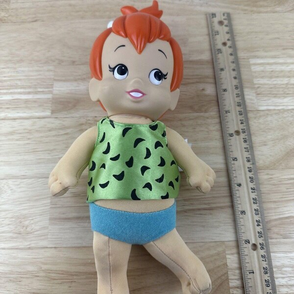 1994 Vintage Hanna-Barbera The Flintstones Vinyl Head Pebbles Plush Doll