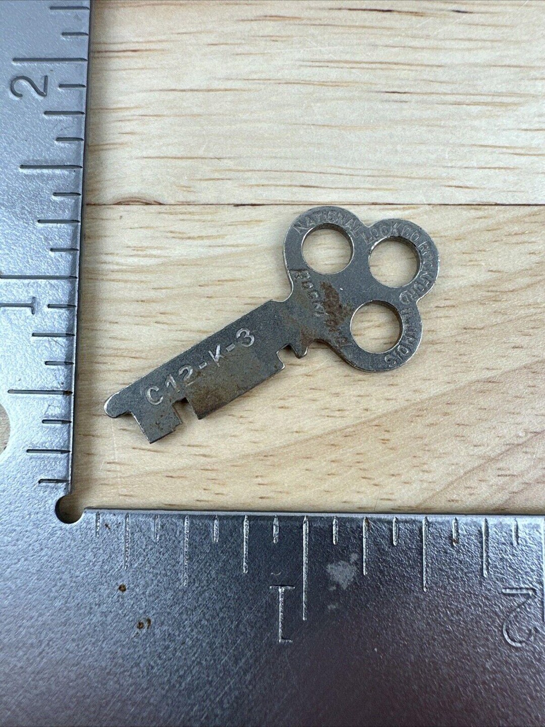Vintage National Lock Company Co Rockford Flat Skeleton Key C12 K3 Etsy