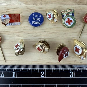 Vintage Red Cross Pin - Etsy