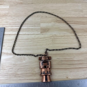 Vintage Pendant Solid Copper Incan Mayan Aztec Figurine Necklace Bell Trading
