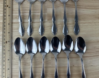 Berkley Square Stainless Oneida Silverware Flatware Set of 12 Teaspoons