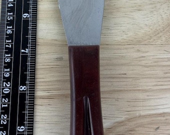 Vintage Stanhome Icing Spatula Spreader Stainless Brown Marbled Handle Bakelite