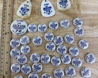 1972 Henry Scoop Jackson Presidential Campagin Pin Back Pins & Keychains Lot