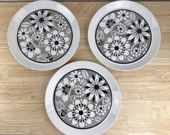 3 Premiere Deluxe Silhouette Dinner Plate Japan VGC 1960s Midcentury Modern MCM