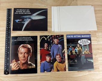 4 Star Trek Happy Birthday V-Day Valentines Greeting Card and Envelopes Trekkie