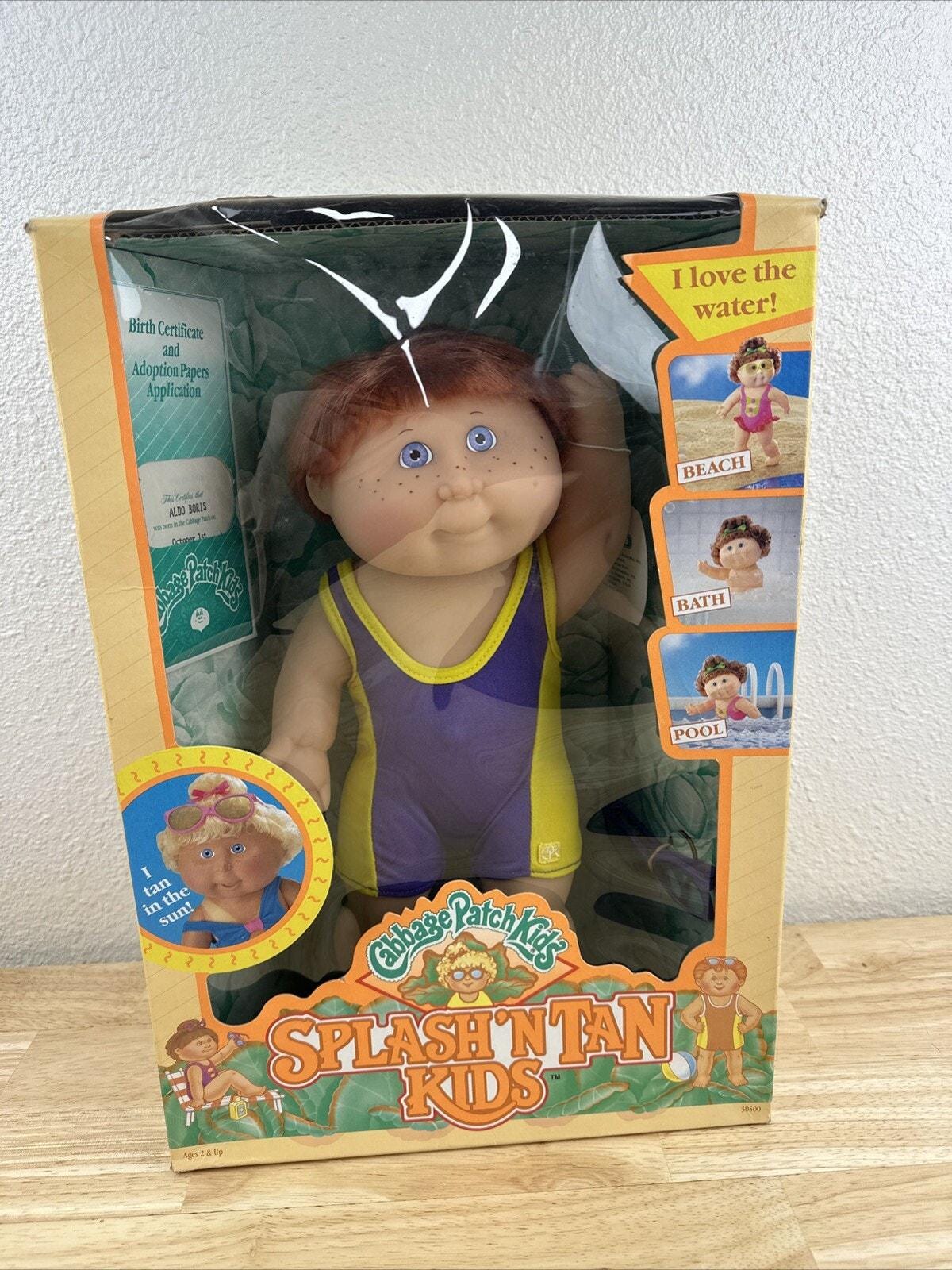 Vintage Splash N Tan Cabbage Patch Kids Doll Freckles Red Hair