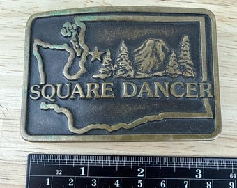 Washington Square Dancer 30th National Square Dance Convention 1981 Belt Buckle