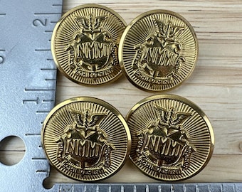 4 Vintage New Mexico Military Institute NMMI Crest Metal Buttons Waterbury Co