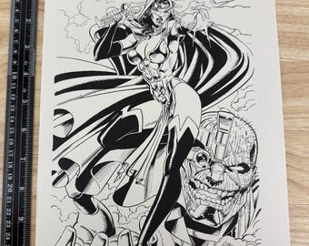 Mantra Malibu Comics 1993 Original Pinup Art by Robb Phipps OA Illustration