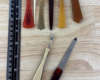 Vintage Bakelite Mismatched Mixed Sizes Manicure Nail Tool Vanity Lot Art Deco