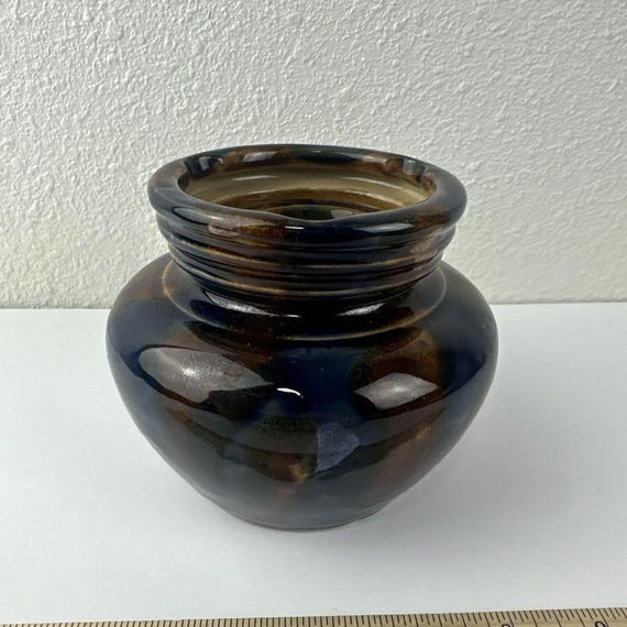 aonian tobacco jar Aonian Reg Humidor Ceramic Tobacco Jar w/ Lid Made in England Navy  Blue/Brown