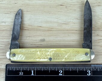 Vintage Advertising Pocket Knife 2 Blade Lincoln Nebraska Highway Equipment