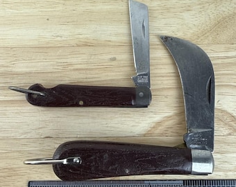 Klein Tools Pocket Knives Lot of 2 Folding Pocket Knife Hawkbill / Rope Cutter