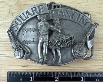 Square Dancing Siskiyou Belt Buckle Man Woman Music Cowboy Western Banjo