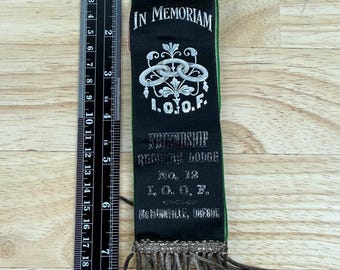 Vintage IOOF Odd Fellows Rebekah Lodge No. 12 McMinnville Ribbon Badge Pin
