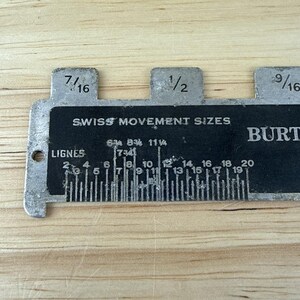 Burton M. Reid - Swiss & American Movement Size Ruler For Vintage Watch Repair image 2