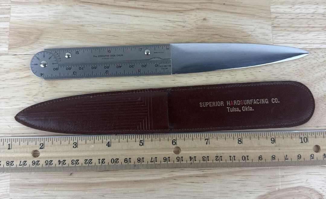 The Executive Desk Chum Angle Gauge Ruler Letter Opener Advertising ...