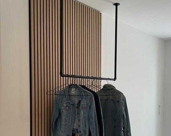 Hanging coat rail from pamo. designs • black clothes rail made of steel tubes • perfect for the entrance area or as a towel rack • HANG