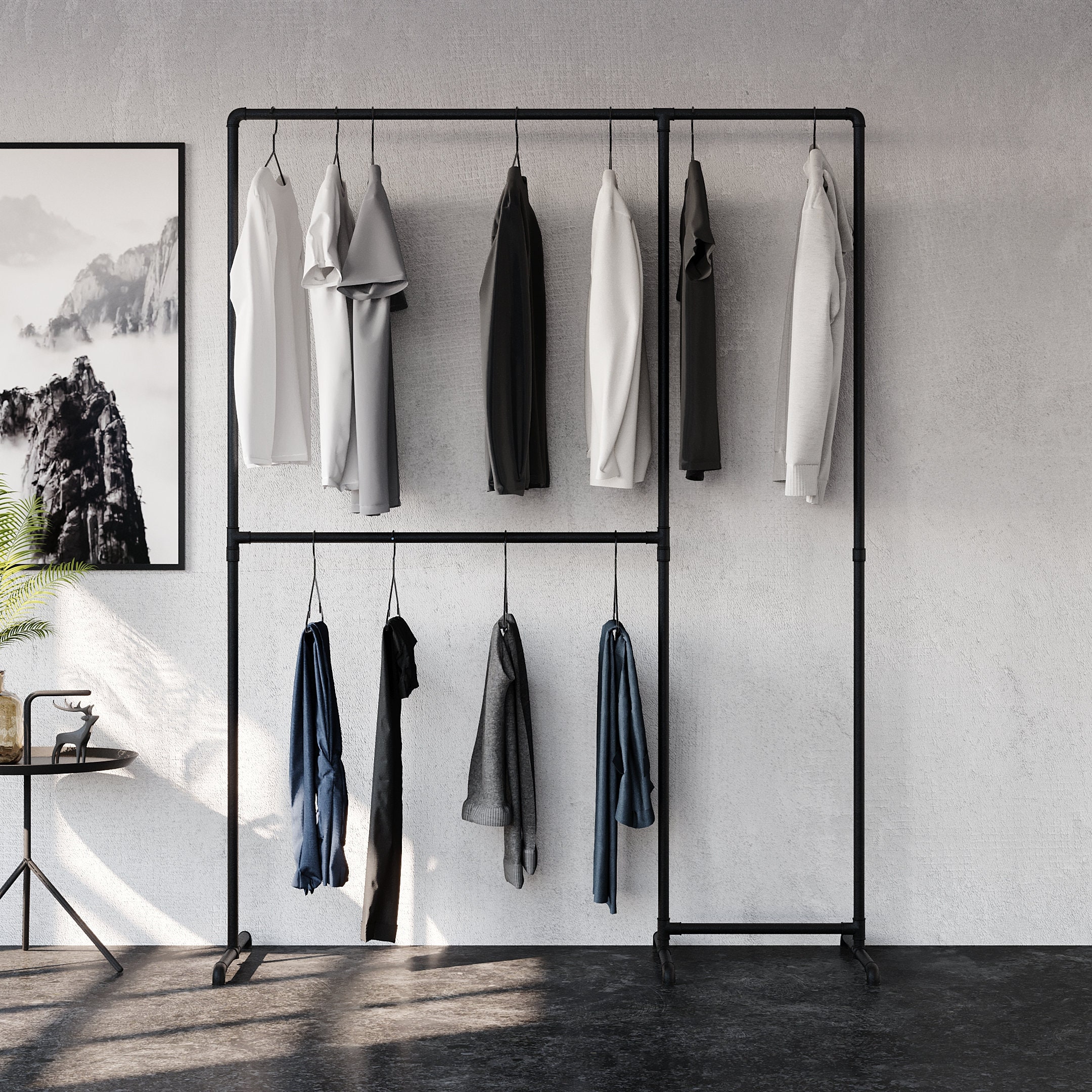 Kleiderstange Garderobe Rohre im Industrial Design aus Etsy