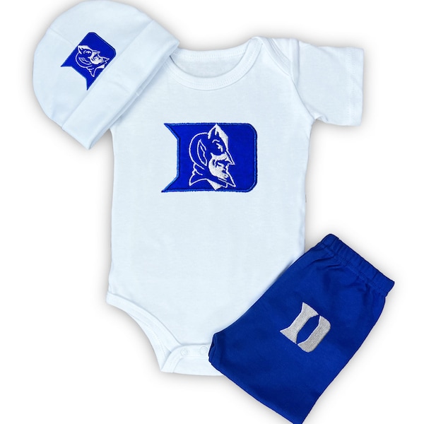 Duke Blue Devils Baby Come Home Outfit / Duke Baby Coming Home Outfit / Duke Take Home / Baby Shower Gift / Duke Baby Outfit / Personalized