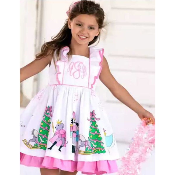 Nutcracker Christmas Dress - Embroidered - Girls - Toddler - Pink Holiday Dress