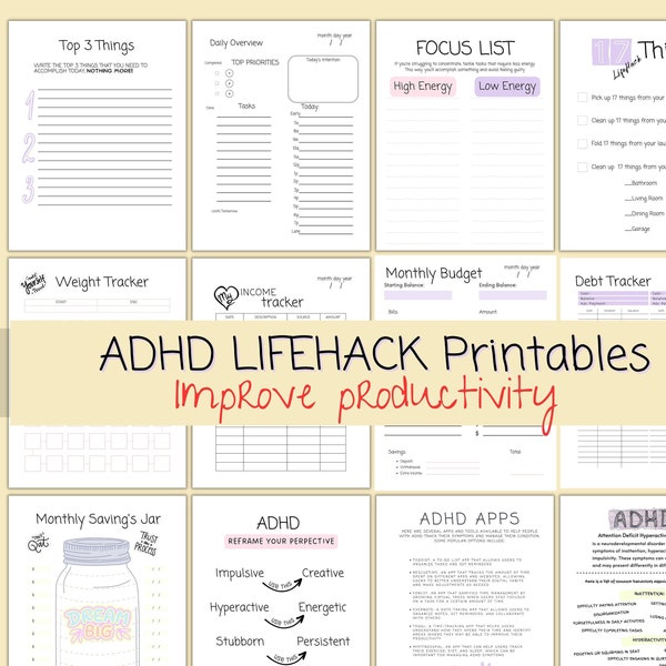 Adhd Planner, Adhd to Do List, Symptom Tracker, Adhd Printable, Adhd ...