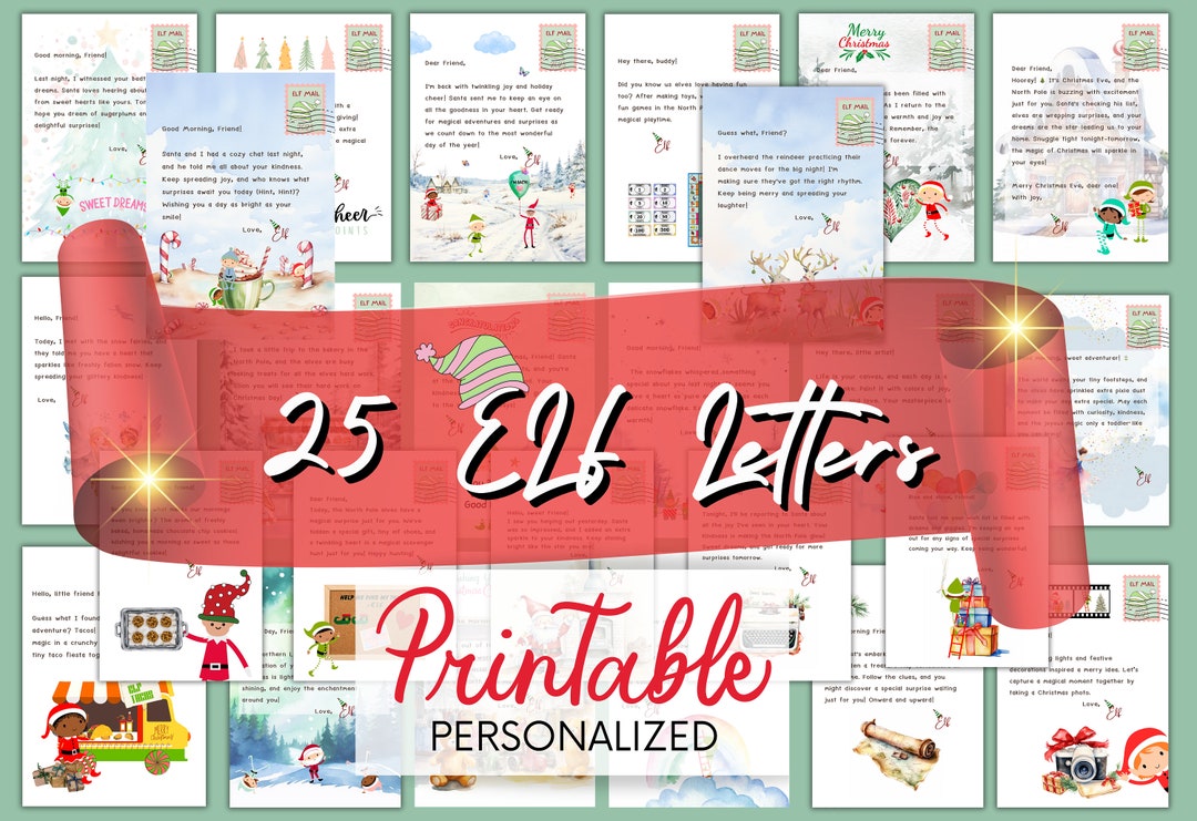 25 Days of Printable Elf Notes for 2025, Elf Kit, Elf Props, Christmas