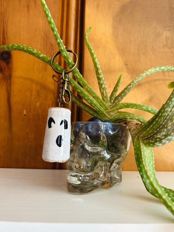 Cork Keychain Spooky Ghost Boo