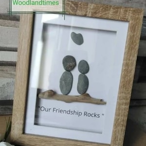 Our friendship rocks, friend pebble art gift, birthday gift, beach pebbles, christmas gift, pebble art, unique gift, home decor
