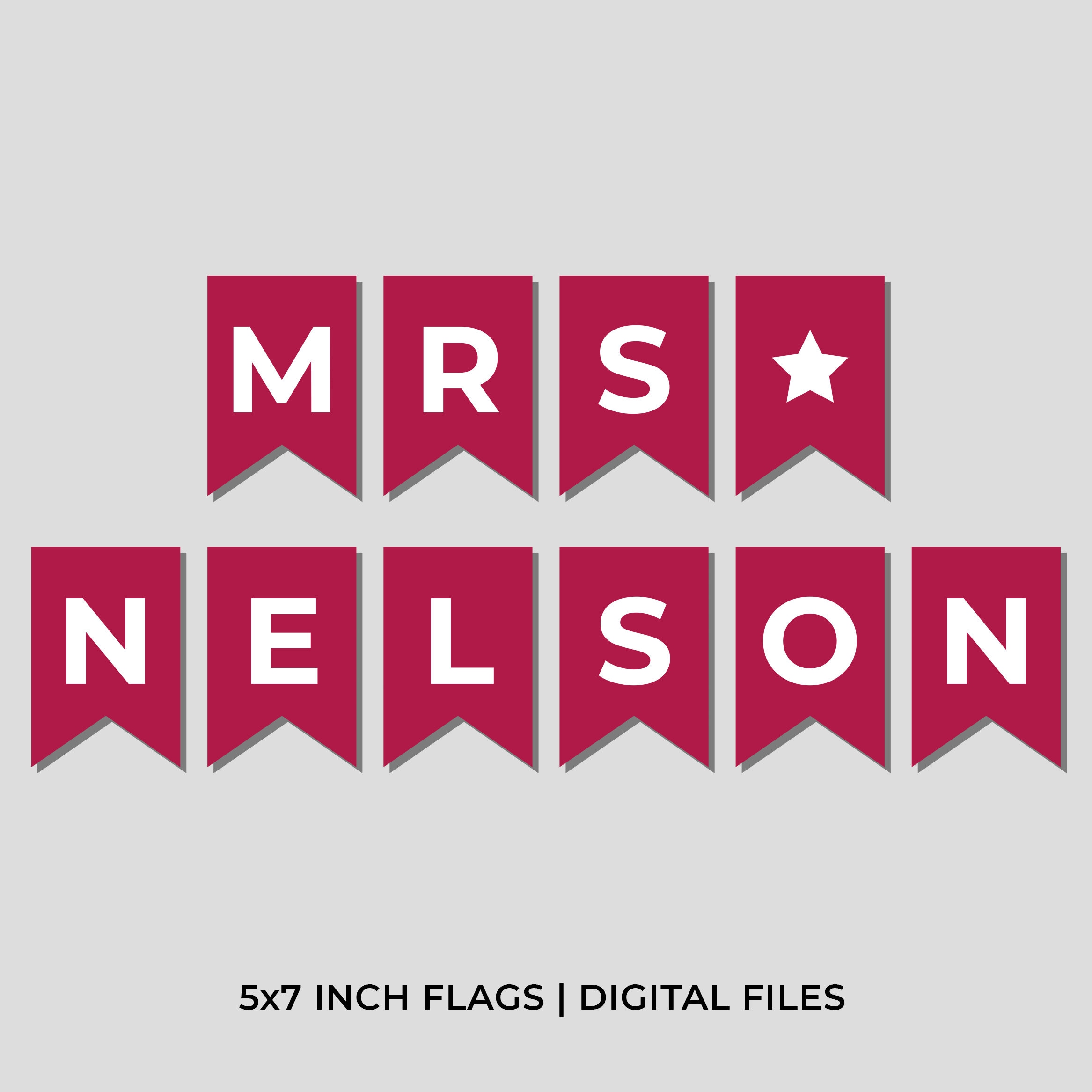 Custom Teacher Name Banner, PRINTABLE Banner, Party, Kids, Baby Shower