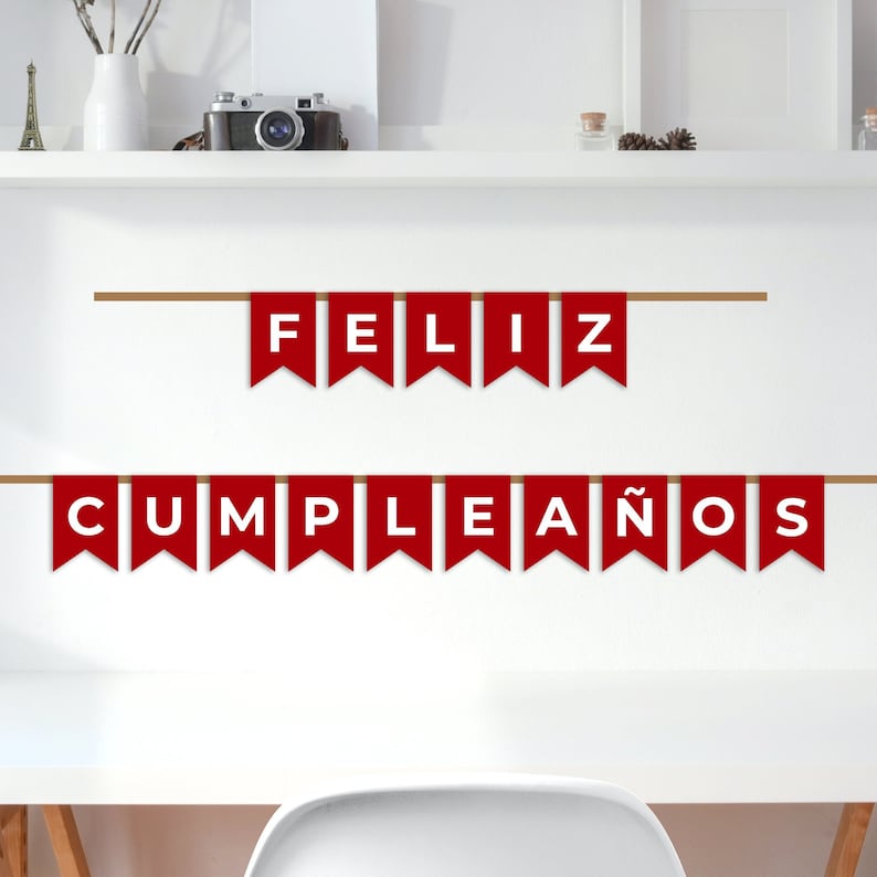 Feliz Cumpleanos Banner, Printable Banner, Party, Favors, Digital