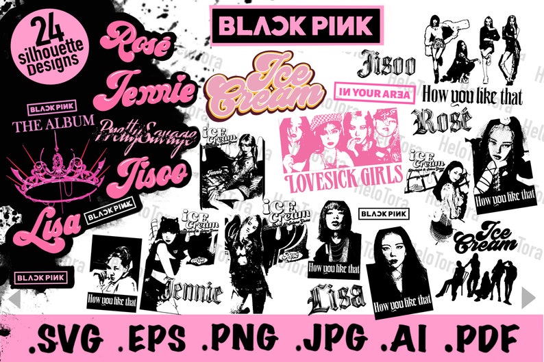 Download BlackPink Silhouette SVG Bundle Cricut VectorCut Files | Etsy