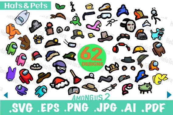 AmongUsvol.02 PetsHats SVG Bundle Cricut VectorCut | Etsy