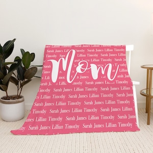 Personalisierte Oma Decke - Weihnachtsgeschenk für Oma - personalisierte Geschenk für Mama - Oma Geschenkdecke - Familie Decke mit Namen