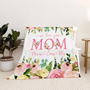 Personalisierte Decke für Mama - Weihnachtsgeschenk für Oma - personalisierte Geschenk für Mama - Oma Geschenkdecke - Familie Decke mit Namen