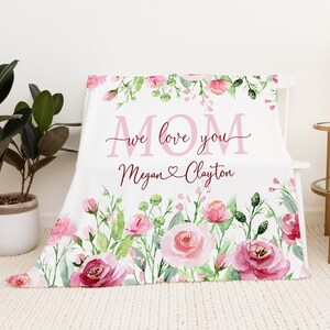 Personalisierte Decke für Mama - Weihnachtsgeschenk für Oma - personalisierte Geschenk für Mama - Oma Geschenkdecke - Familie Decke mit Namen