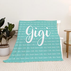 Personalisierte Oma Decke - Weihnachtsgeschenk für Oma - personalisierte Geschenk für Mama - Oma Geschenkdecke - Familie Decke mit Namen