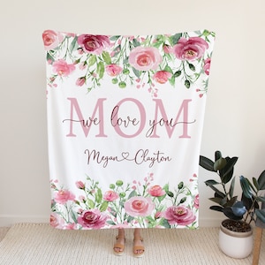 Personalisierte Decke für Mama - Muttertagsgeschenk für Oma - personalisierte Geschenk für Mama - Oma Geschenkdecke - Familie Decke mit Namen