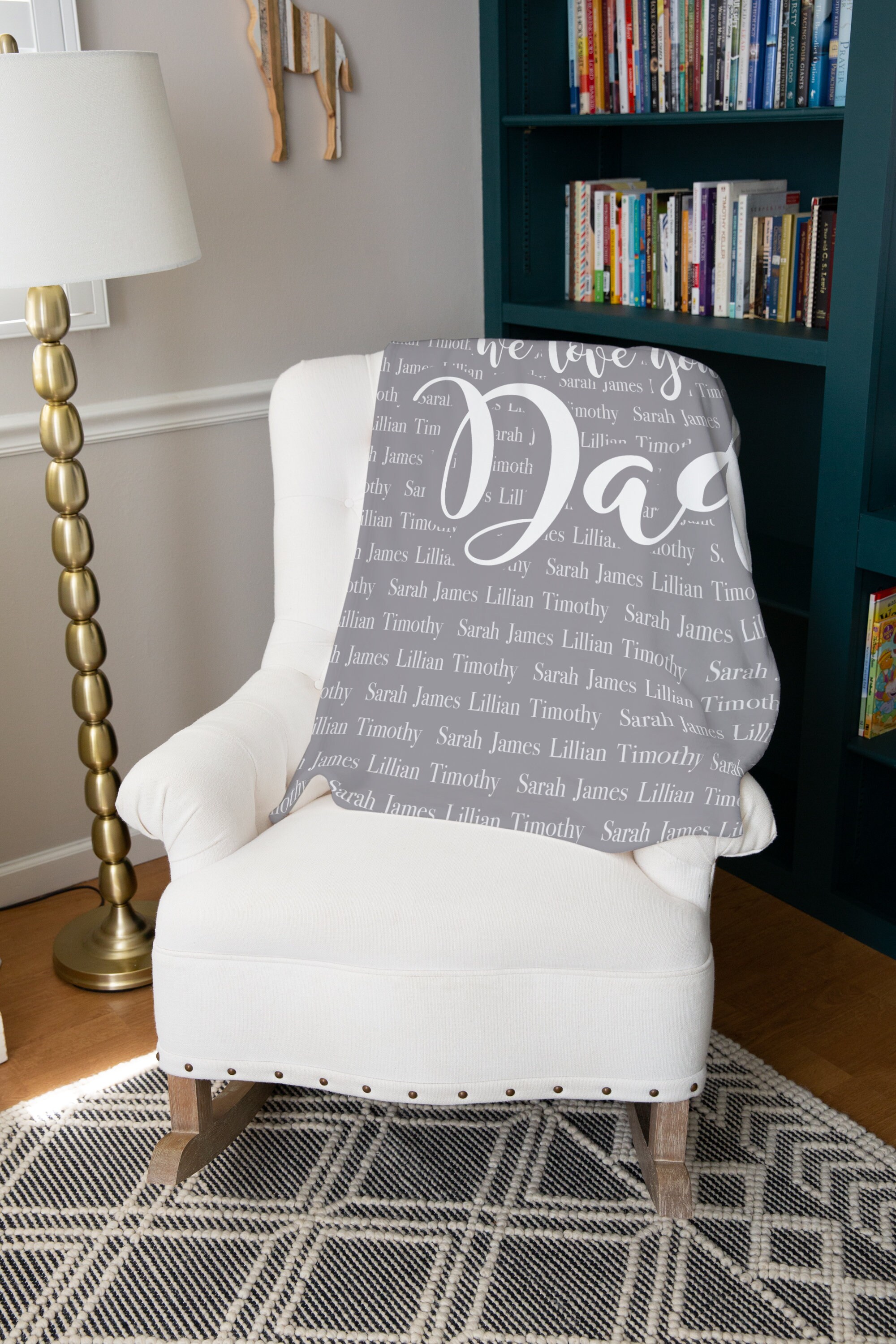 Personalized Blanket for Dad Christmas Gift for Dad From Kids