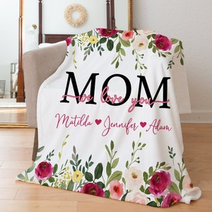 Personalisierte Decke für Mama - Muttertagsgeschenk für Oma - personalisierte Geschenk für Mama - Oma Geschenkdecke - Familie Decke mit Namen