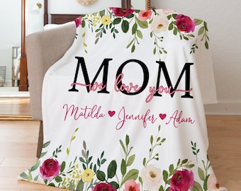 Personalized Blanket for Mom- Mother's Day Gift for Grandma - Personalized Gift for Mom - Grandma Gift Blanket - Family Blanket with Names