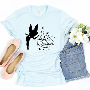 Disney Shirts Women - Tinkerbell Believe Shirt - Mother Daughter Matching Shirts - Disney Magic Tees - Unisex Disney World - Disney Land