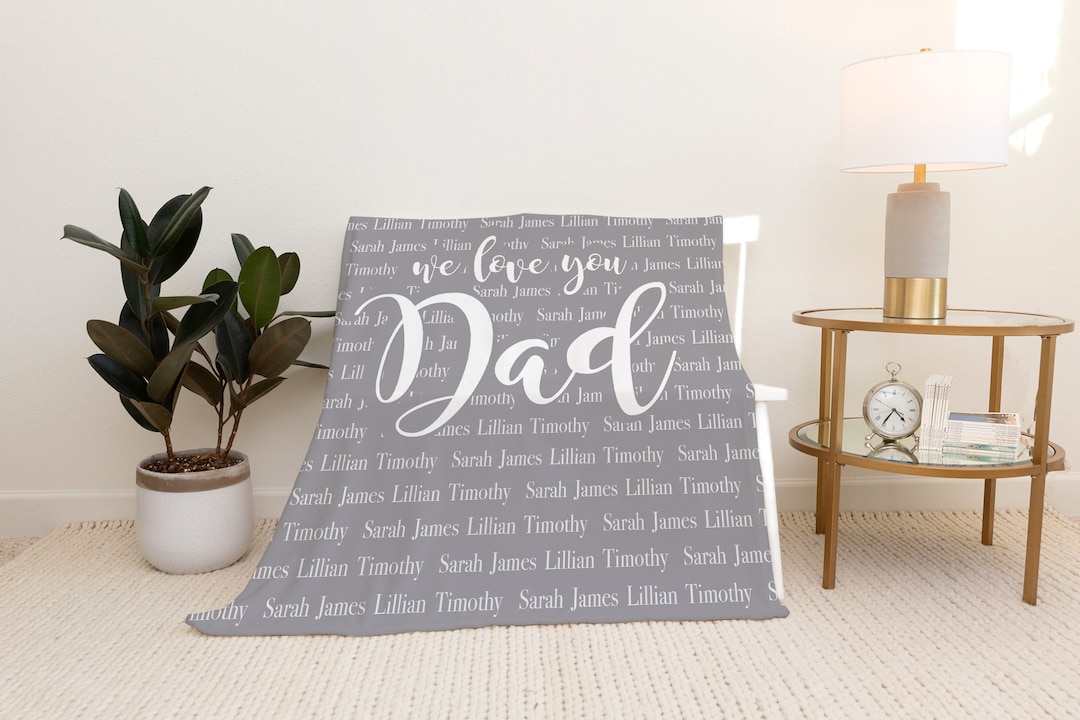 Personalized Blanket for Dad Christmas Gift for Dad From Kids