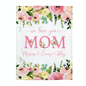 Personalisierte Decke für Mama - Weihnachtsgeschenk für Oma - personalisierte Geschenk für Mama - Oma Geschenkdecke - Familie Decke mit Namen